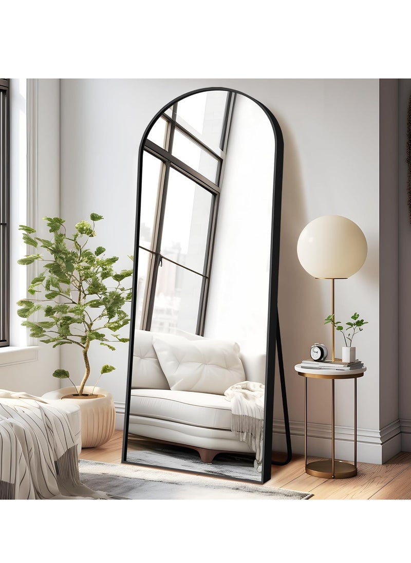 Sleek Black Arched Mirror 160x60cm (63