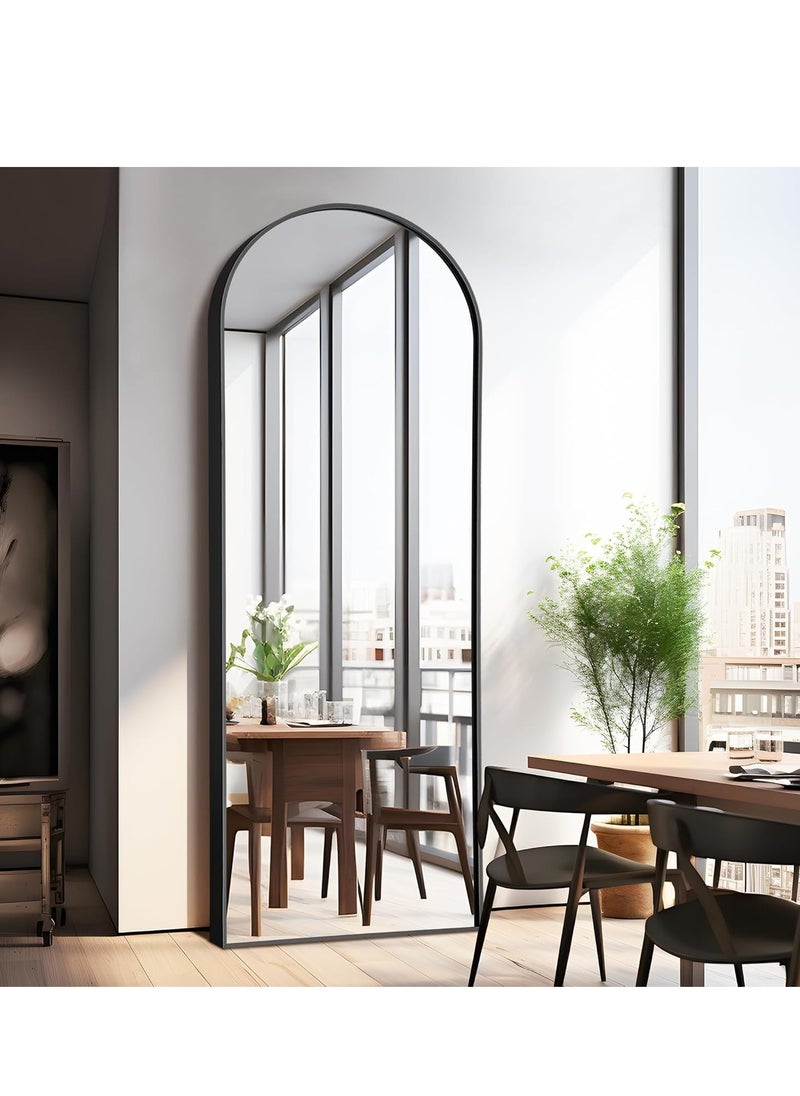 Sleek Black Arched Mirror 160x60cm (63