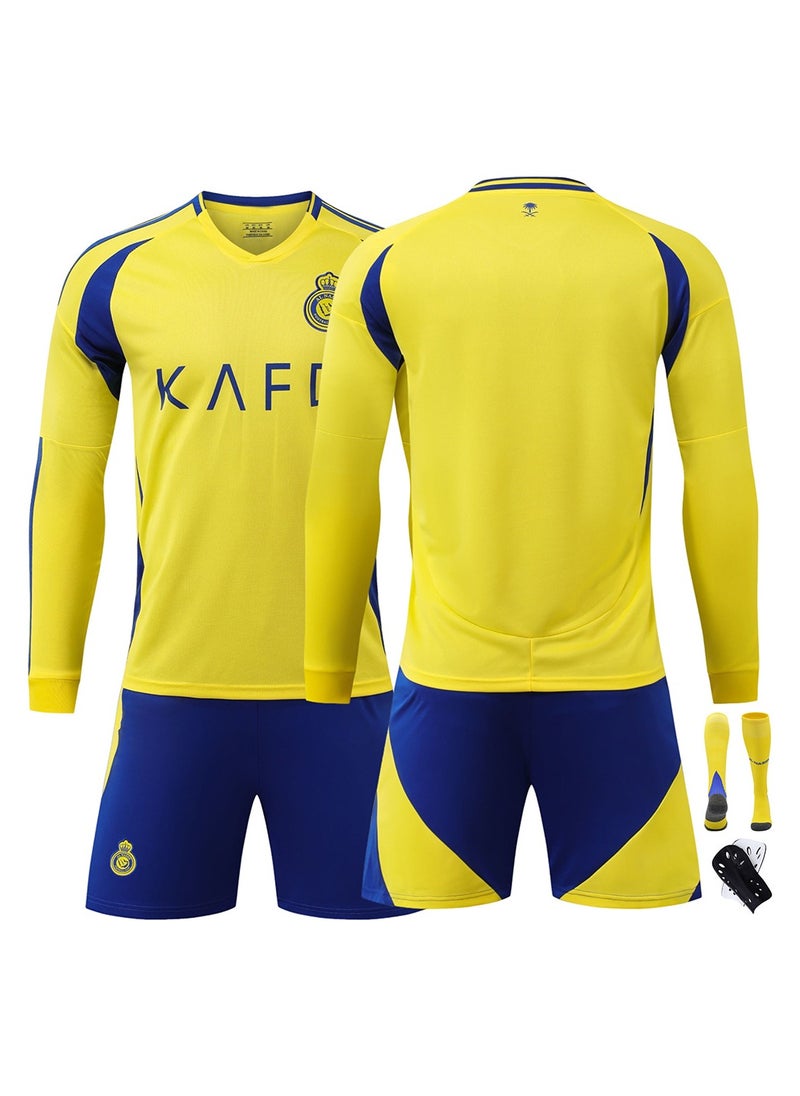 Adult Men's And Women's Long-Sleeved 4-Piece Football Uniform Suit