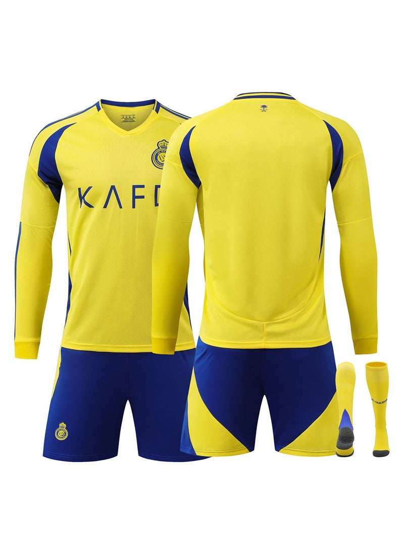 Adult Men's And Women's Long-Sleeved 3-Piece Football Uniform Suit