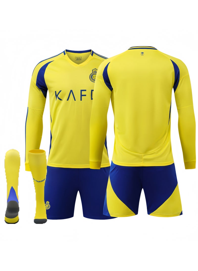 Children's Three-Piece Long-Sleeved Football Uniform For Boys And Girls