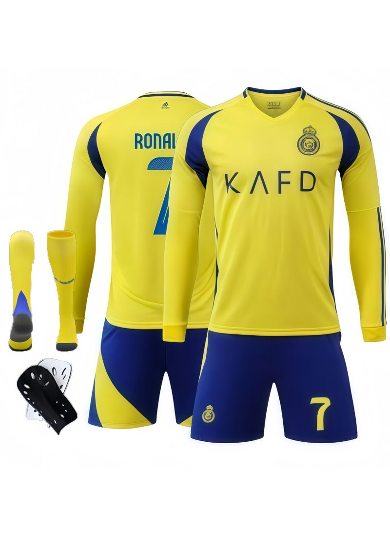 Adult Men's And Women's Long-Sleeved 4-Piece Football Uniform Suit Size 7