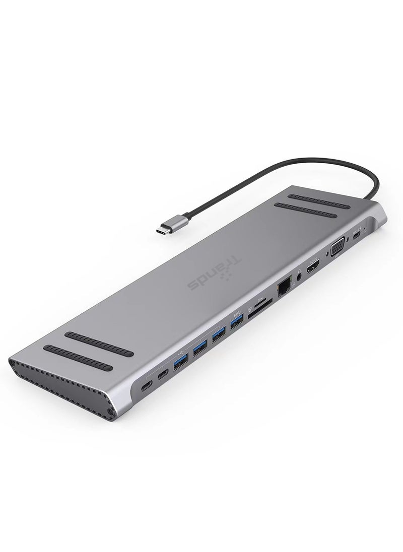 Trands Original 14 in 1 USB-C Docking Station Multifunctional Type-C Hub Adapter HB7587