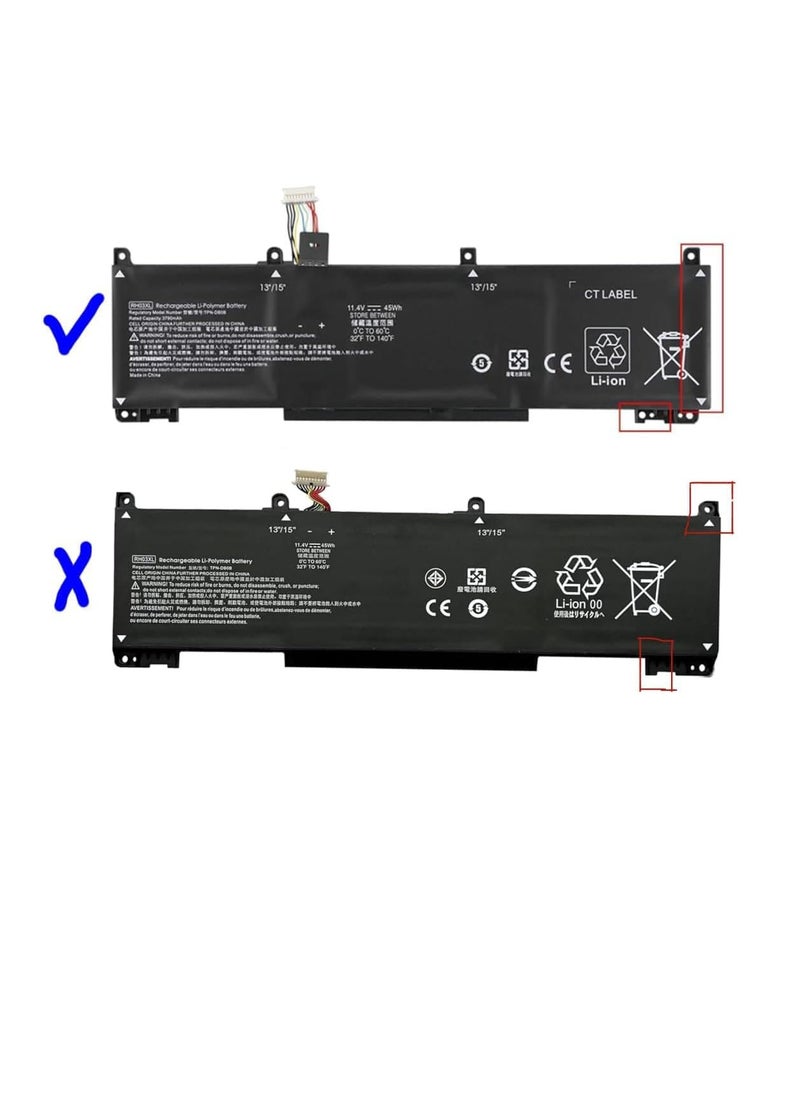 11.4V 45Wh RH03XL M02027-005 Laptop Battery Compatible For HP ProBook 430 440 445 450 630 640 650 G8 Series HSTNN-IB9Q HSTNN-OB1T HSTNN-DB0B HSTNN-UB0B HSTNN-UB0B STNN-UB 0B 7 x