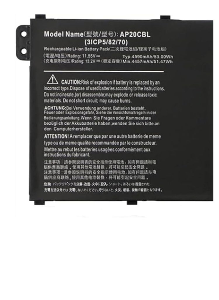 AP20CBL 11.55V 53Wh 4590mAh 3Cell AP20CBL Laptop Battery Compatible for Acer Swift 3 SF314-43 series: SF314-43-R0JM SF314-43-R0NU SF314-43-R1UJ SF314-43-R26R