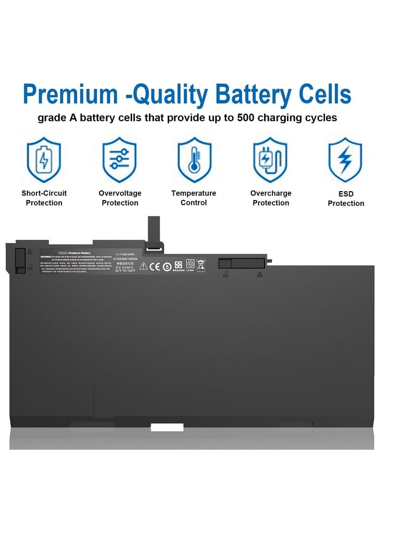 CM03 CM03XL CO06 CO06XL Battery Compatible for HP EliteBook 740 745 750 840 845 850 G1 G2 Series fits 716724-421 717376-001 CM03050XL CM03050XL-PL - 11.1V / 50Wh