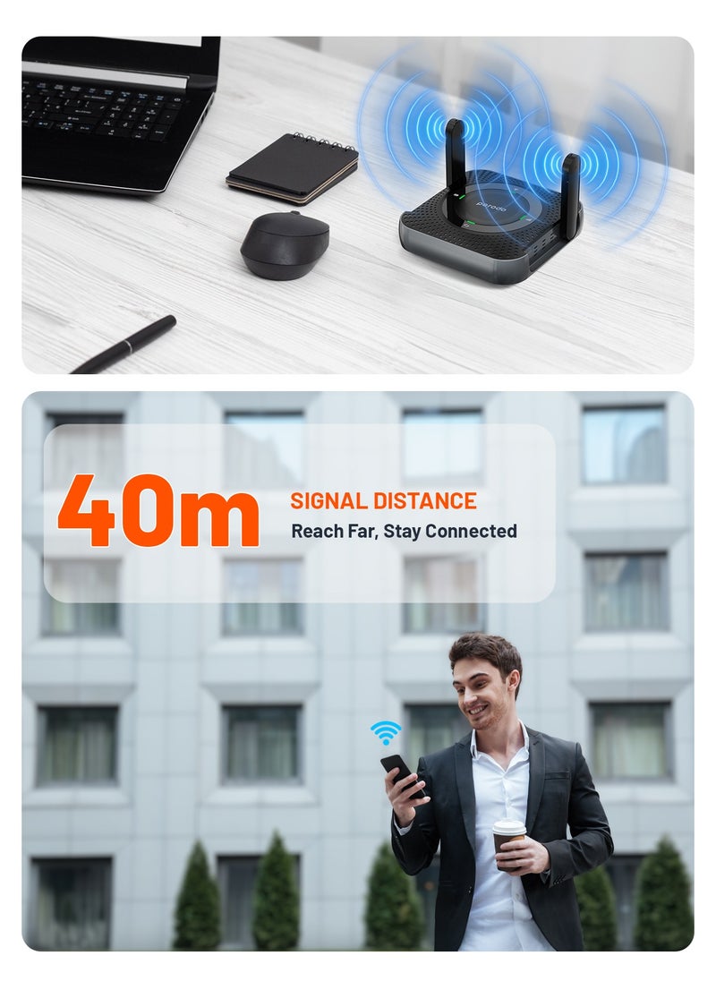 Portable Wireless Router /  CPE MiFi 3G/4G / 4000mAh / 10 Connected Devices / Travel /4G / LTE Home & Outdoor Portable Router  - Black/Grey