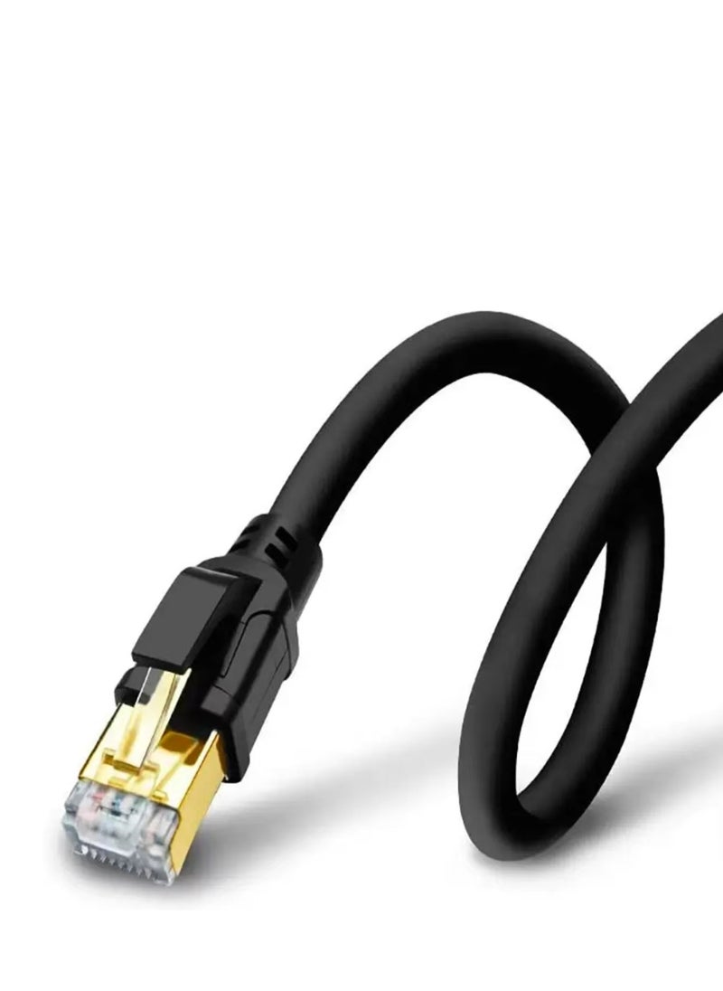 Ethernet Cable Cat7 High Speed Flat GB RJ45 LAN 10GBPS Shielded Internet Network Patch Cord Compatible for Gaming PS5/PS4/PS3 XBOX PC Laptop Modem Router PC-10M Black