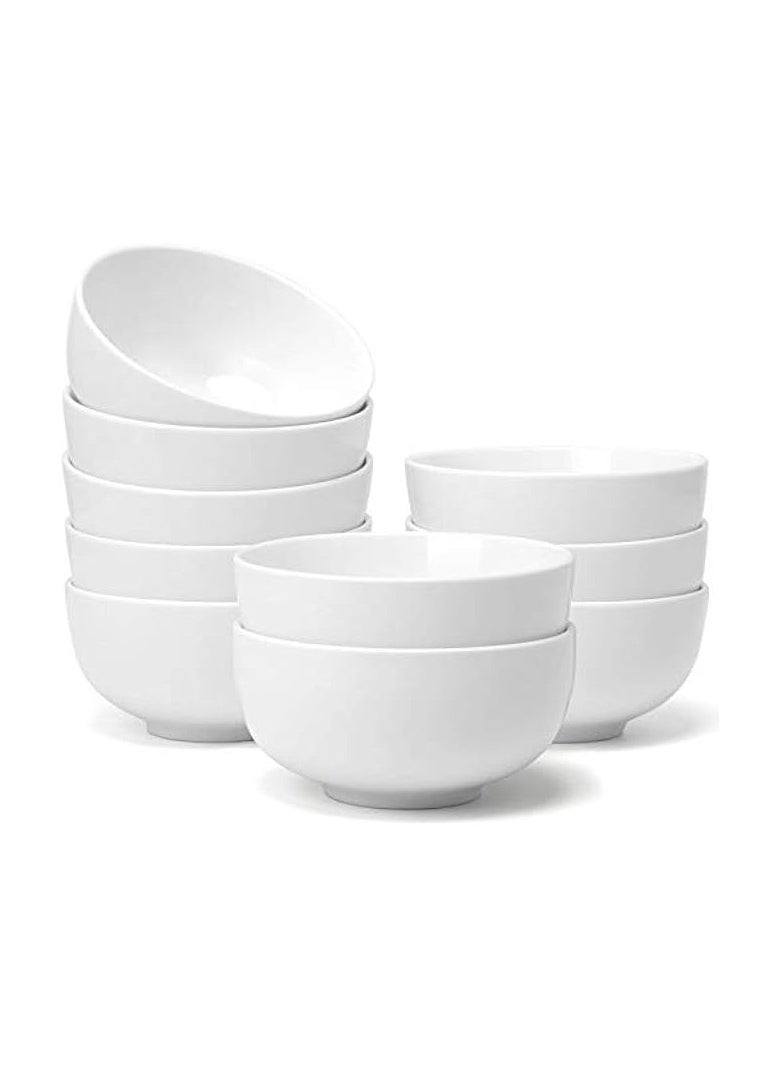 Ceramic Ice Cream Dessert Bowls, Cereal Bowls Set of 10, Porcelain Soup Bowls for Kitchen, 11 Oz Small Serving Bowls, Lead-Free, Dishwasher & Microwave Safe