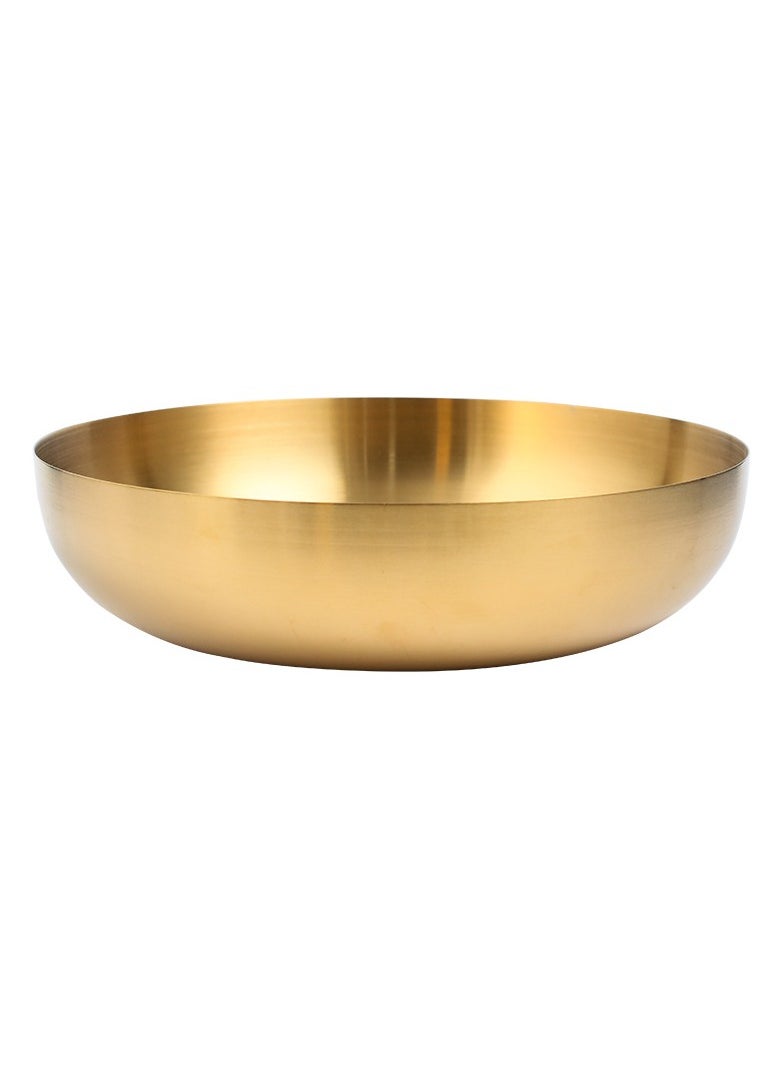 Mixing Bowl, Salad Bowl Thickened Multi Functional Easy Cleaning Golden for Noodle for Restaurant for Kitchen 24CM