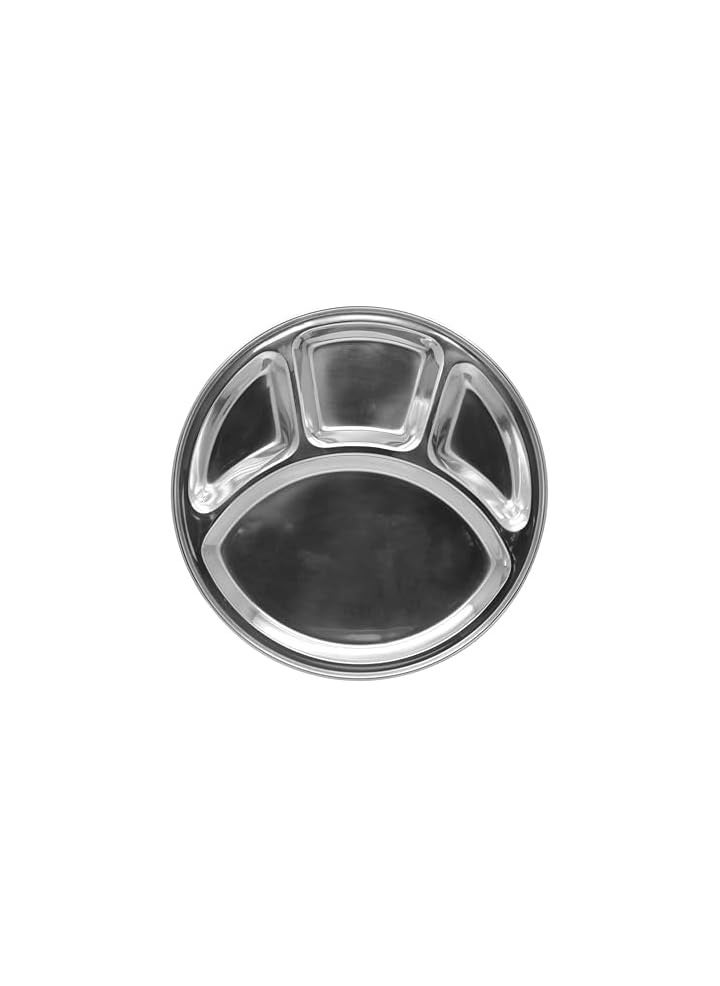 Steel Plate with 4 compartments, 28.4cm, BPH001,DINNER PLATE , SERVEWARE , SERVING PLATE , RICE PLATE