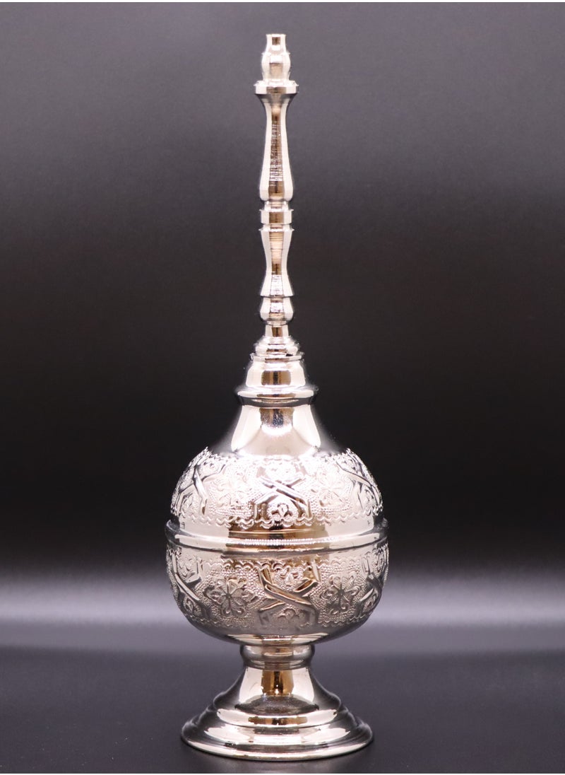 Moroccan Handmade Rose Water/Mist Sprinkler (Marash), Silver Brass