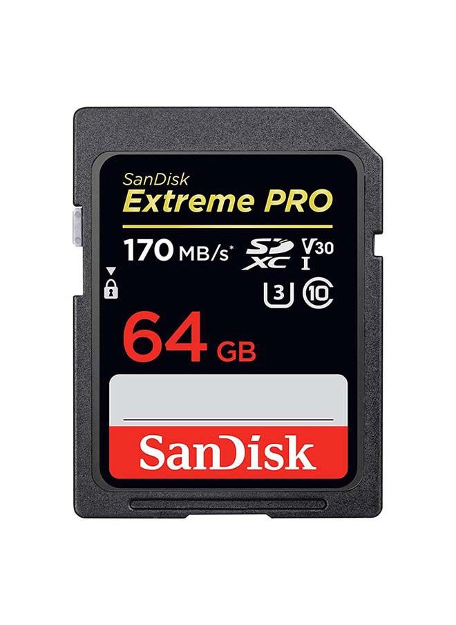 Extreme PRO SDXC Memory Card Up to 170MB/s, UHS-I, Class 10 64.0 GB