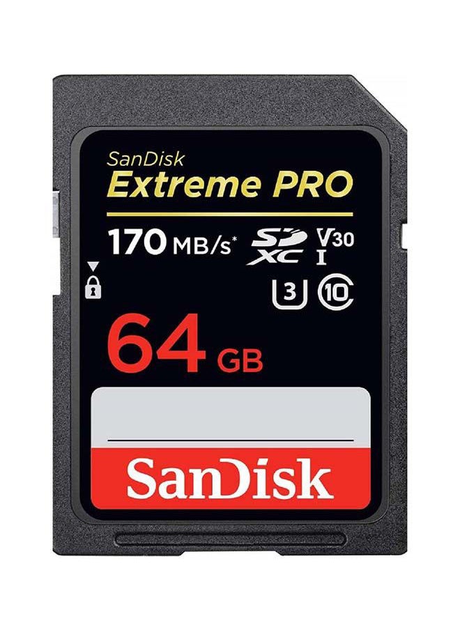 Extreme PRO SDXC Memory Card Up to 170MB/s, UHS-I, Class 10 64.0 GB