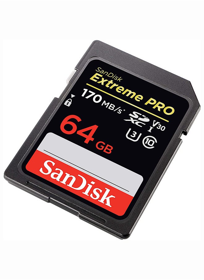 Extreme PRO SDXC Memory Card Up to 170MB/s, UHS-I, Class 10 64.0 GB