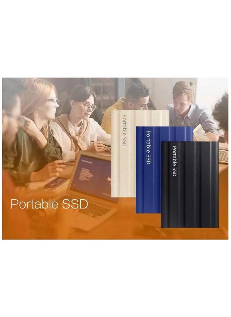 2TB Portable External Hard Drive, Mini SSD Hard Drives,Solid State External Drives,Computer Backup Drive,USB 3.1 to Type-C Support Data Storage Transfer for Windows XP PC Laptop and Mac(Black)