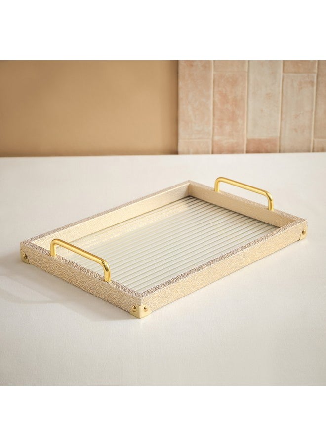 Dorothy Wooden Tray with Glass Base 45 x 32 x 6.5 cm