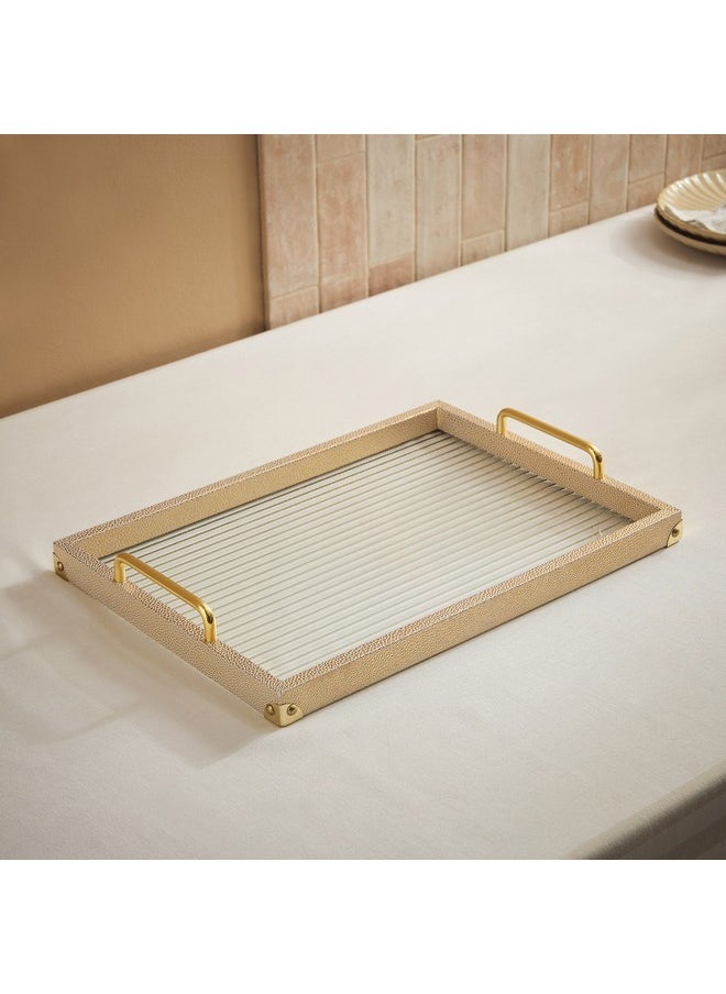 Dorothy Wooden Tray with Glass Base 45 x 32 x 6.5 cm