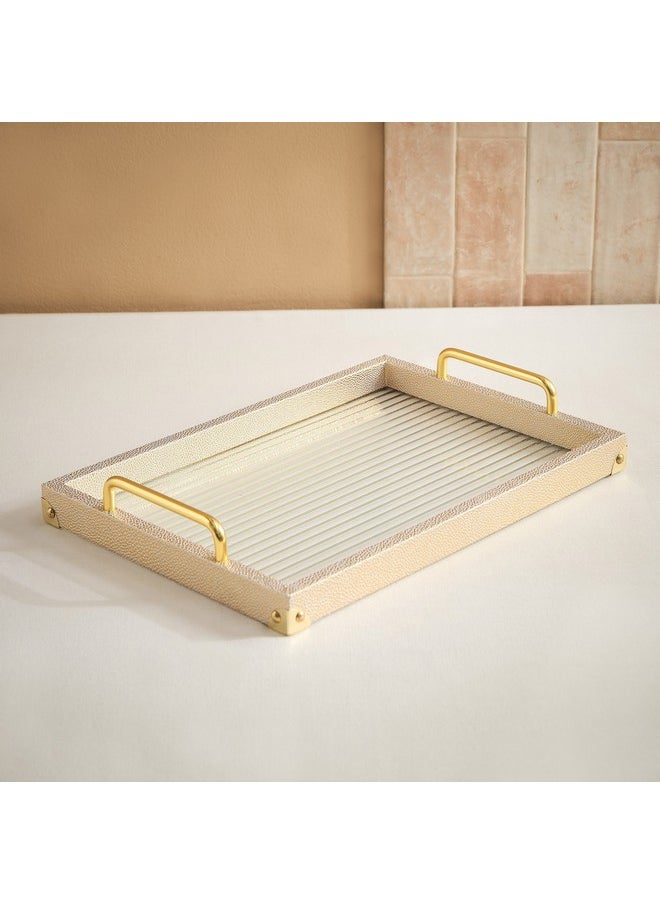 Dorothy Wooden Tray with Glass Base 40 x 28 x 6.5 cm