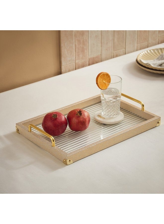 Dorothy Wooden Tray with Glass Base 40 x 28 x 6.5 cm