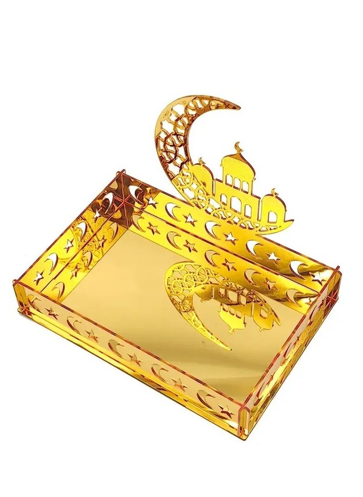 Elegant Ramadan Festival Acrylic Fruit Plate & Jewelry Organizer - Versatile for Daily Decor & Celebrations, No Power Needed