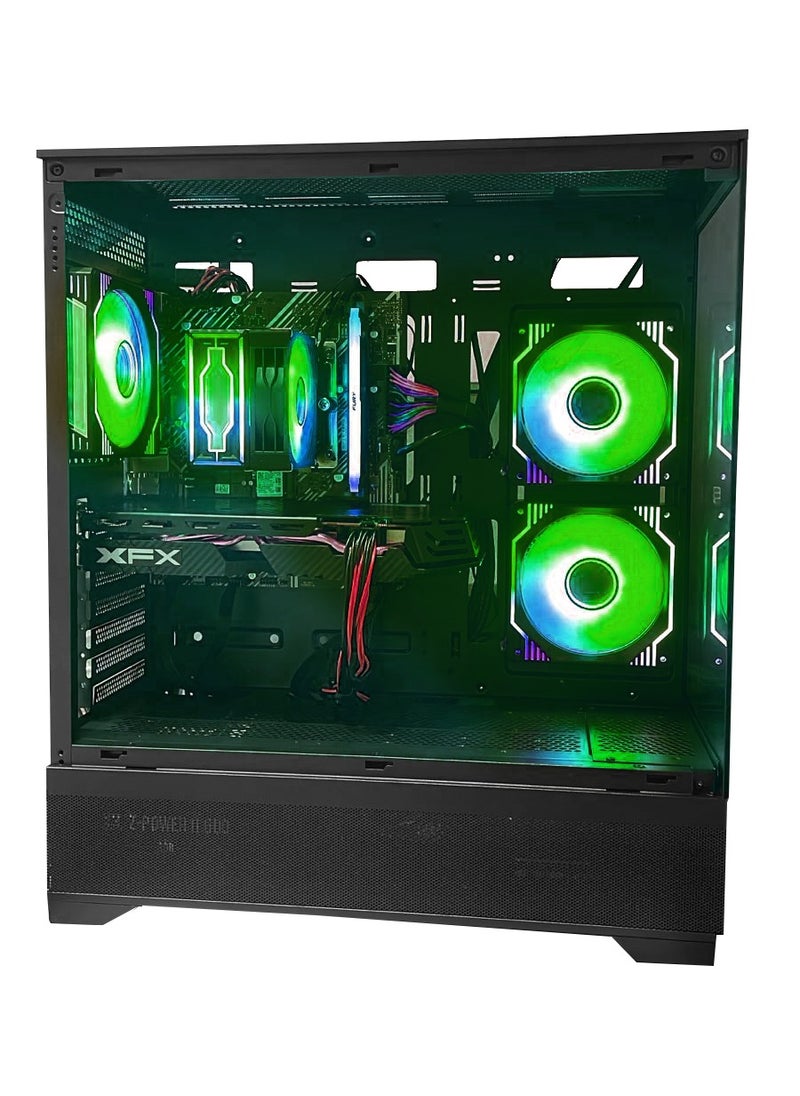 Sage Cobra Gaming PC, Intel Core i5-12400F/ RX580 8GB Graphics/ 8GB RAM / 1TB SSD/ Wi-Fi + Bluetooth Ready/ TrueNort TN-19 270° Glass RGB Black Case/ Windows 11 Pro