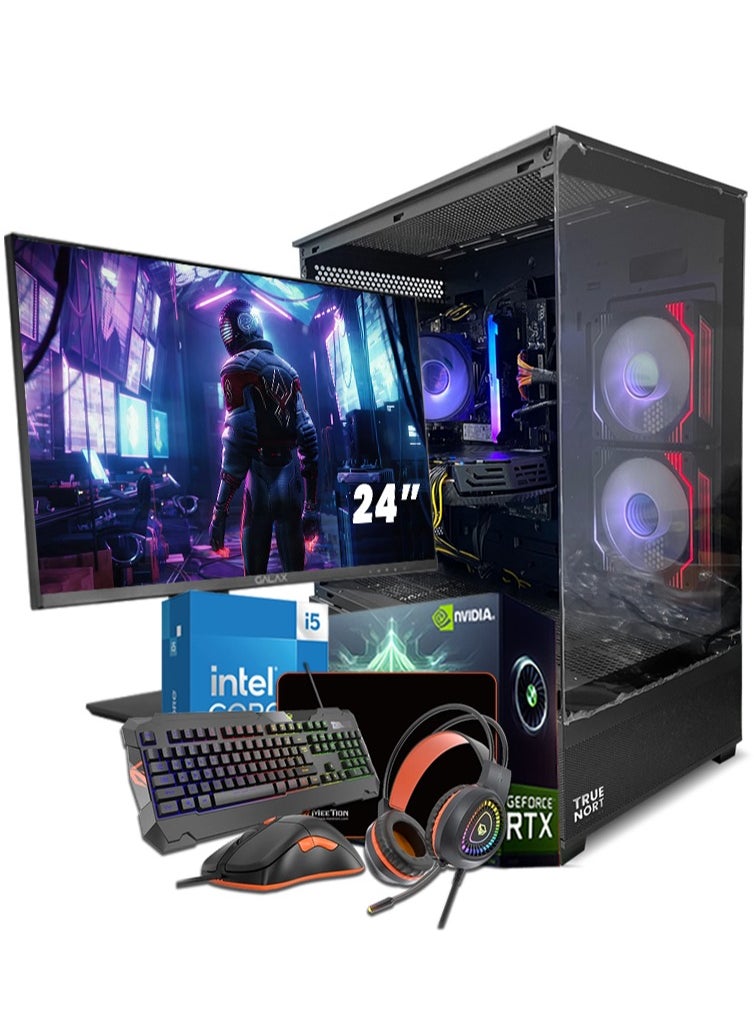 Vector All In One Bundle Gaming PC  - Intel Core i5-12400F Processor | NVIDIA RTX 3060 12GB GPU | 32GB DDR4 RAM | 1TB M.2 NVMe SSD | TrueNort Air Cooler 120MM| WiFi Ready | 24