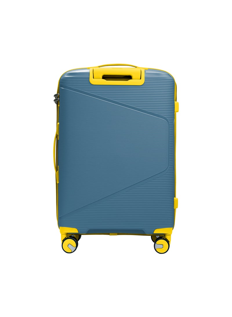 Polypropylene Spinner Check In Large Luggage Trolley 28 Inch Peacock Blue