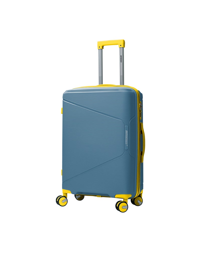 Polypropylene Spinner Check In Large Luggage Trolley 28 Inch Peacock Blue