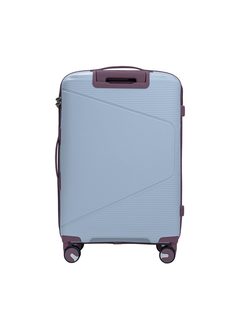 Polypropylene Spinner Check In Medium Luggage Trolley 24 Inch Blue