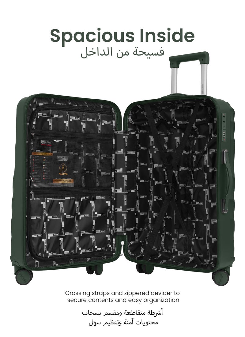 Swirl Series ABS Luggage Trolley Set 3 Pcs - Green