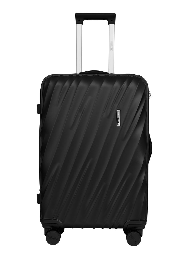 Swirl Series 3 Pcs ABS Luggage Trolley Set - Black