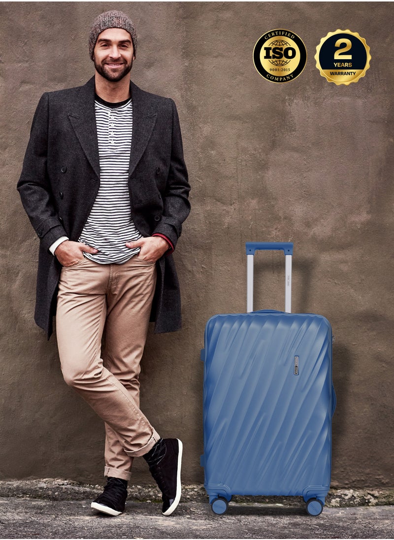 Swirl Series ABS Luggage Trolley Set 3 Pcs -Blue