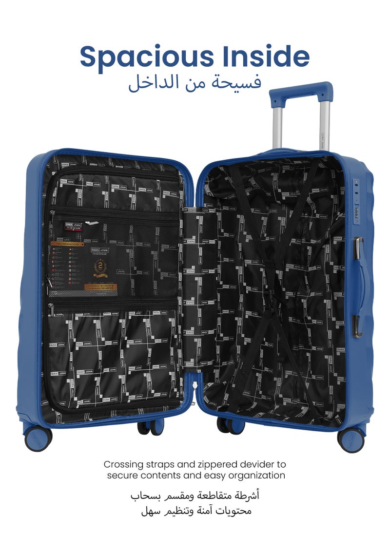 Swirl Series ABS Luggage Trolley Set 3 Pcs -Blue
