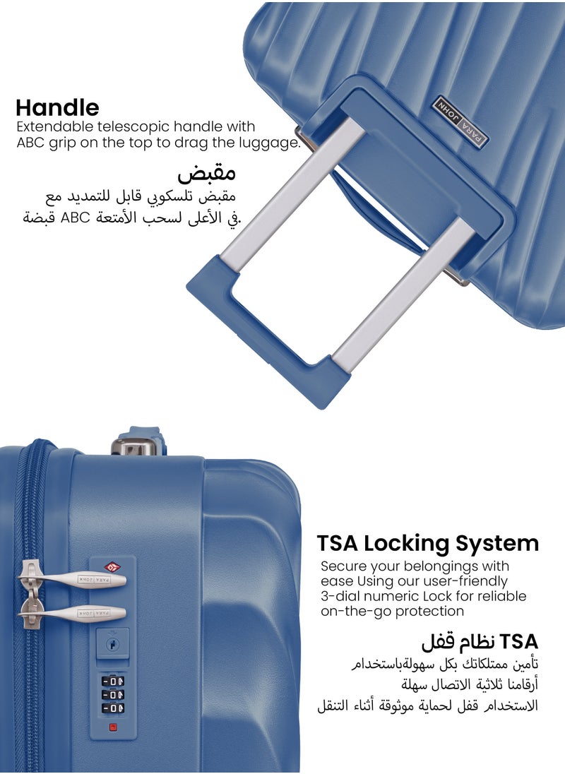 Swirl Series ABS Luggage Trolley Set 3 Pcs -Blue