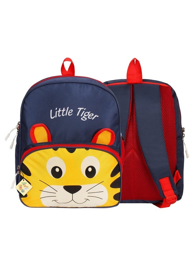 Kids Soft Cartoon Animal Travelling School Bag Soft Plush Velvet Standard Backpack Baby Girls Boys For 2 To 5 Years Baby/Boys/Girls Nursery, Picnic,Preschool(Pu Blue Little Tiger) Medium