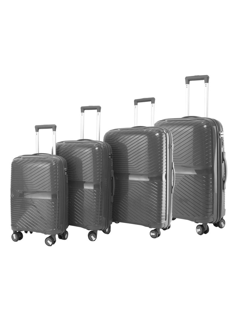 4-Piece Polypropylene Luggage Set – with Anti-Theft Zipper & TSA lock, Unbreakable luggage, 360° Spinner Wheels for Business & Vacations (32