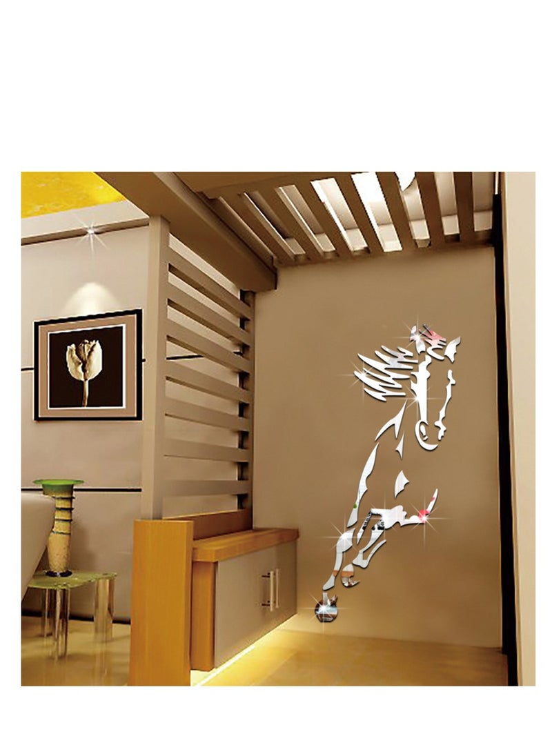 Wall Stickers Horses Acrylic Wall Decal Space Decoration Restaurant Background Art Living Room Bathroom Room Decor Mirror Wall Decal