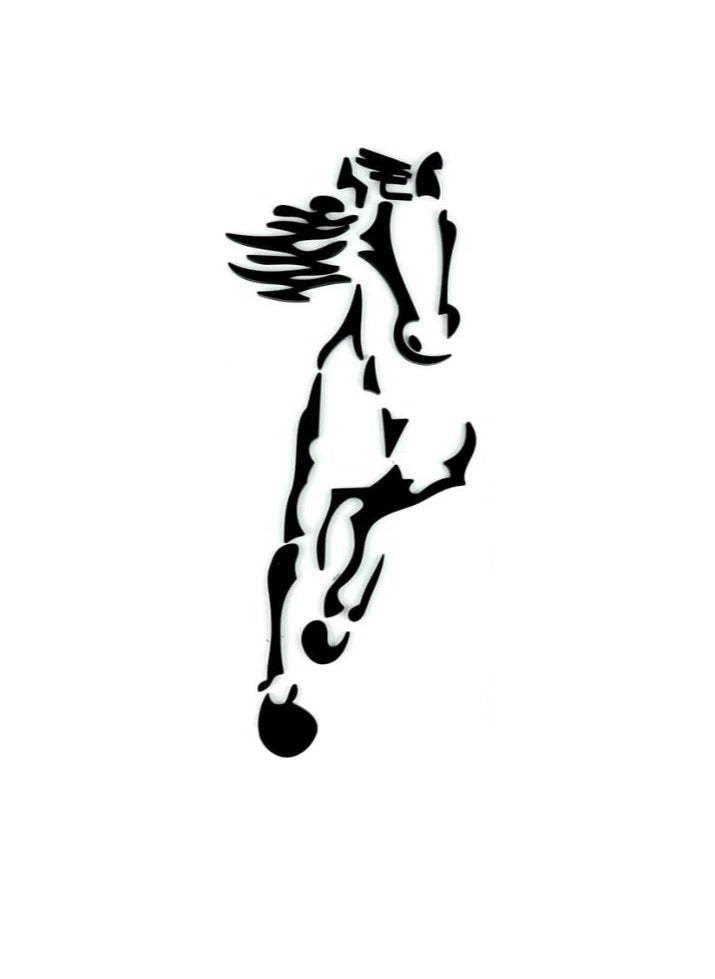 Wall Stickers Horses Acrylic Wall Decal Space Decoration Restaurant Background Art Living Room Bathroom Room Decor Mirror Wall Decal