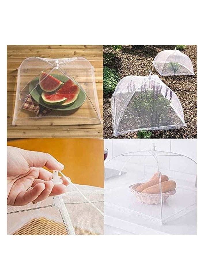 Pop-Up Mesh Food Cover, Mesh Screen Food Covers Umbrella Tent, Reusable and Collapsible Food Cover Net Keep Out Outdoor Flies, Bugs, Mosquitos, Picnics, BBQ Mesh Food Cover Nets (2)