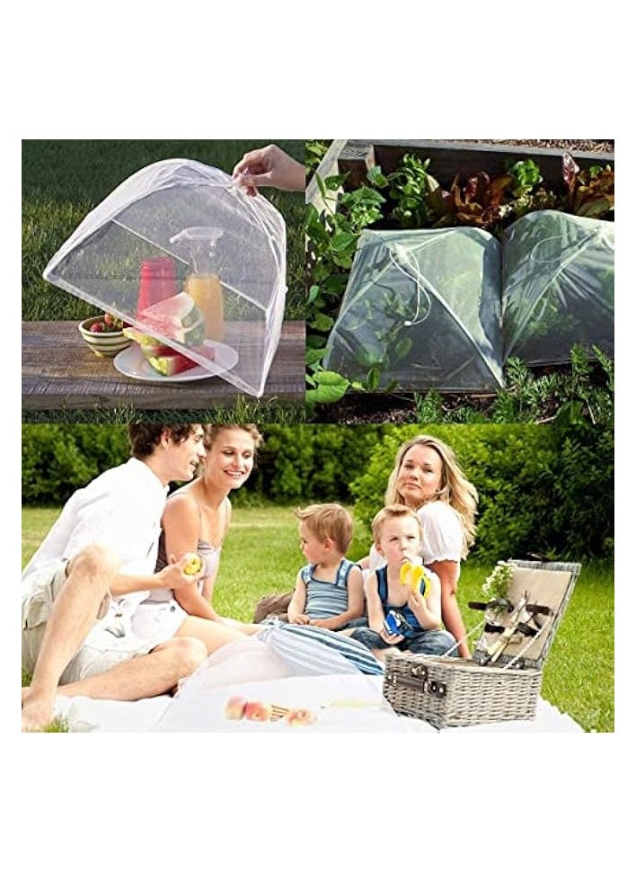 Pop-Up Mesh Food Cover, Mesh Screen Food Covers Umbrella Tent, Reusable and Collapsible Food Cover Net Keep Out Outdoor Flies, Bugs, Mosquitos, Picnics, BBQ Mesh Food Cover Nets (2)