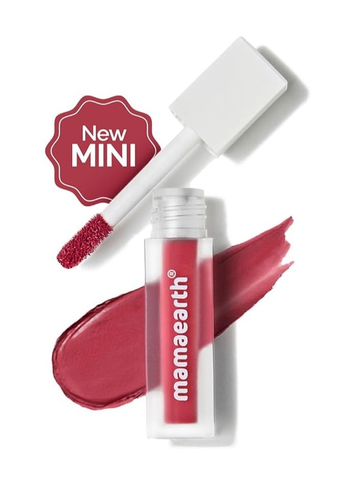 Mamaearth Feather Light Liquid Matte Mini Lipstick with Coconut & Vitamin E for 16-Hour Long Stay (Weightless & Non-Drying) - 1.2 ml (Red Velvet)