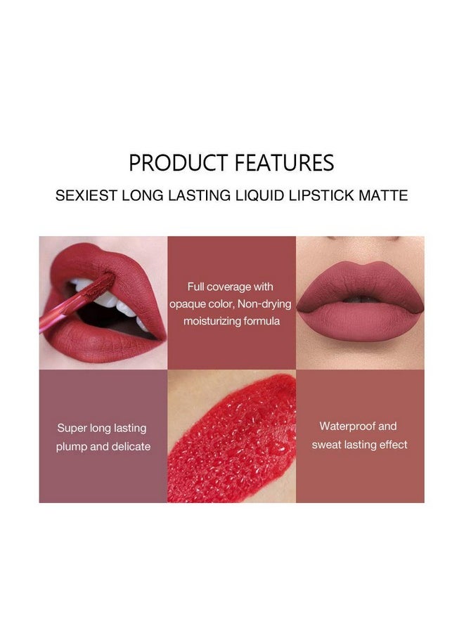 Liquid Matte Lipstick | 6 Pcs Set | Waterproof | Long Lasting (Set A)