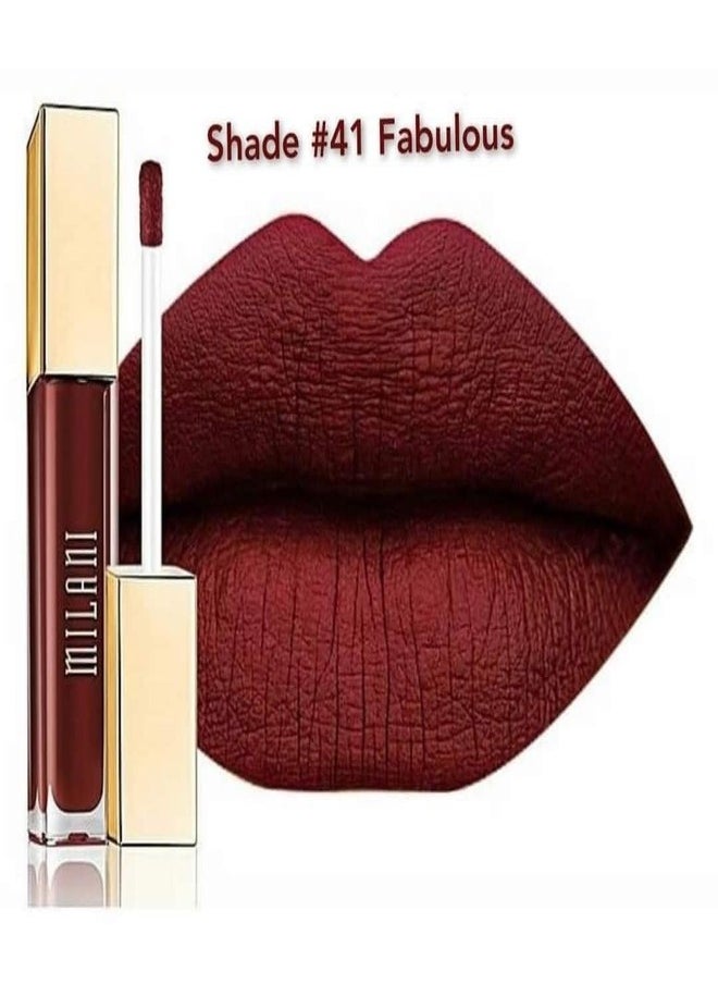 Milani Amore Matte Lip Crème, Shade 41 Fabulous, 6g - Long-Lasting, Full Coverage Matte Liquid Lipstick