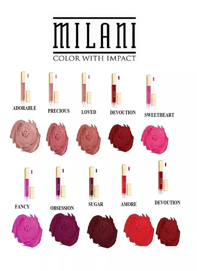 Milani Amore Matte Lip Crème, Shade 41 Fabulous, 6g - Long-Lasting, Full Coverage Matte Liquid Lipstick