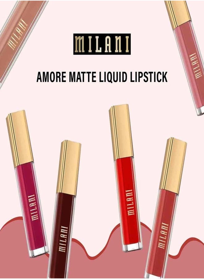 Milani Amore Matte Lip Crème, Shade 41 Fabulous, 6g - Long-Lasting, Full Coverage Matte Liquid Lipstick