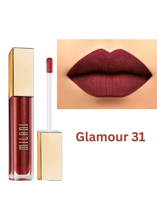 Milani Amore Matte Lip Crème, Shade Glamour 31, 6g - Long-Lasting, Full Coverage Matte Liquid Lipstick