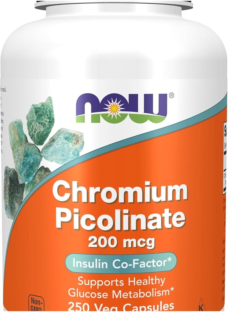 NOW Chromium Picolinate Food Supplements - 200 mcg, 250 Capsules