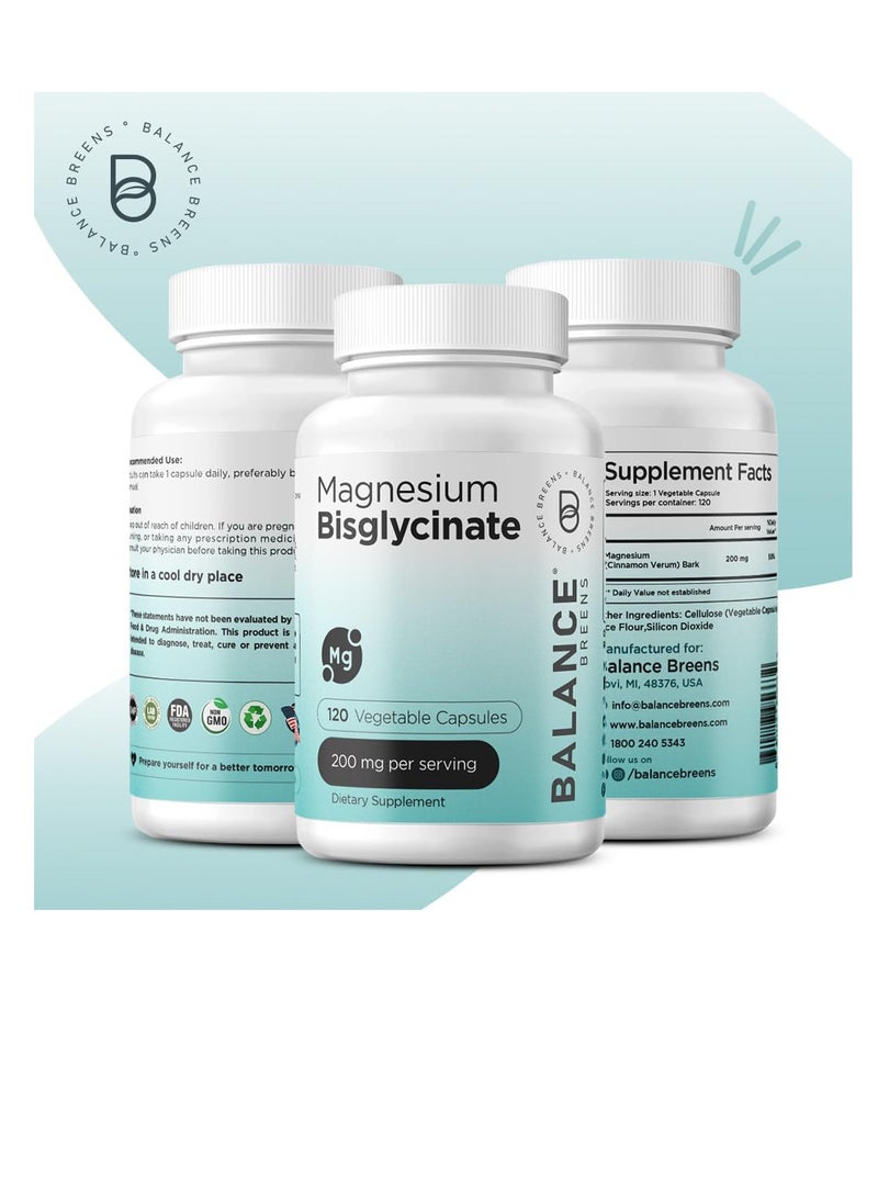 Magnesium Bisglycinate - 120 Vegetable Capsules