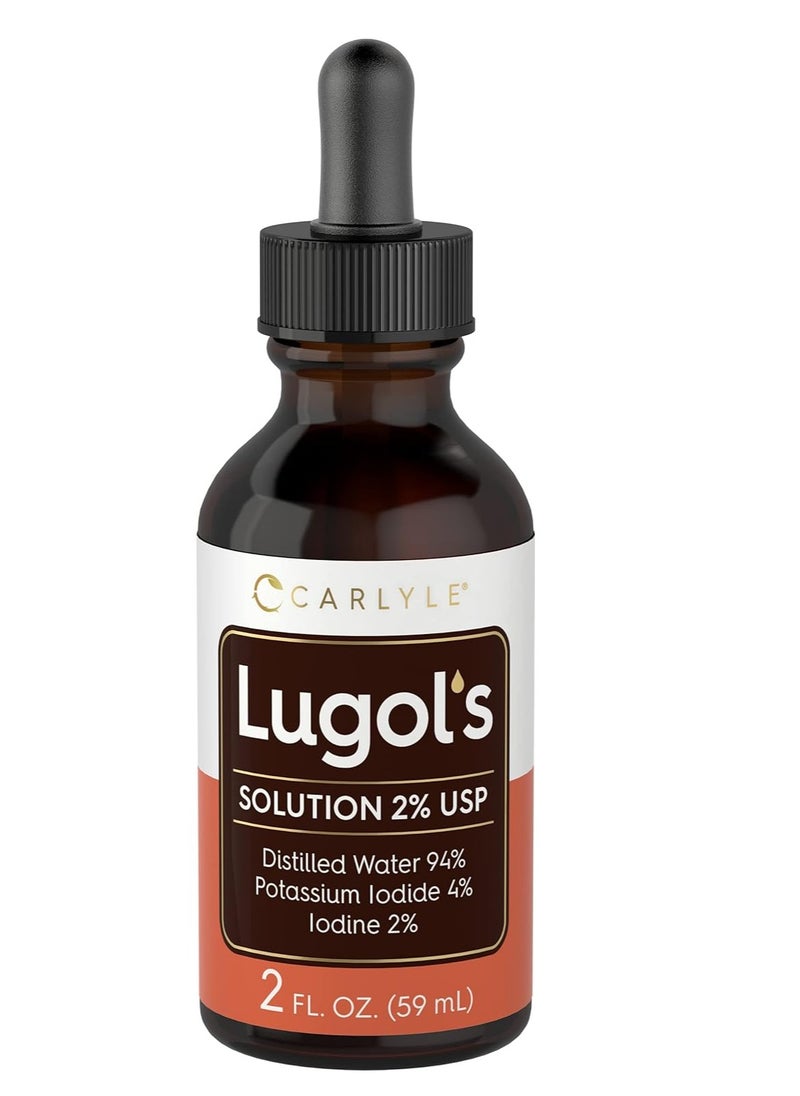 Carlyle Lugols Iodine 2 Percent 2 fl oz | Potassium Iodide and Iodine Solution 2% Liquid Drops